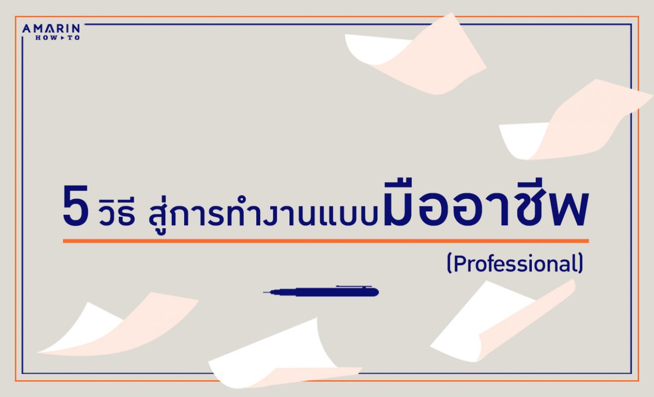 วิธีทำงานแบบ มืออาชีพ